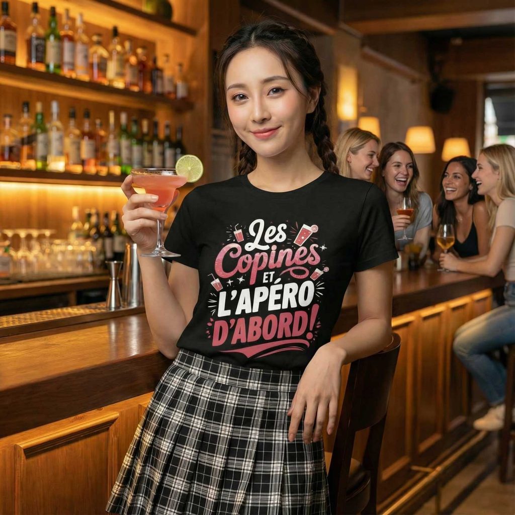 T-shirt Femme, Les Copines Et L’Apéro D’Abord
