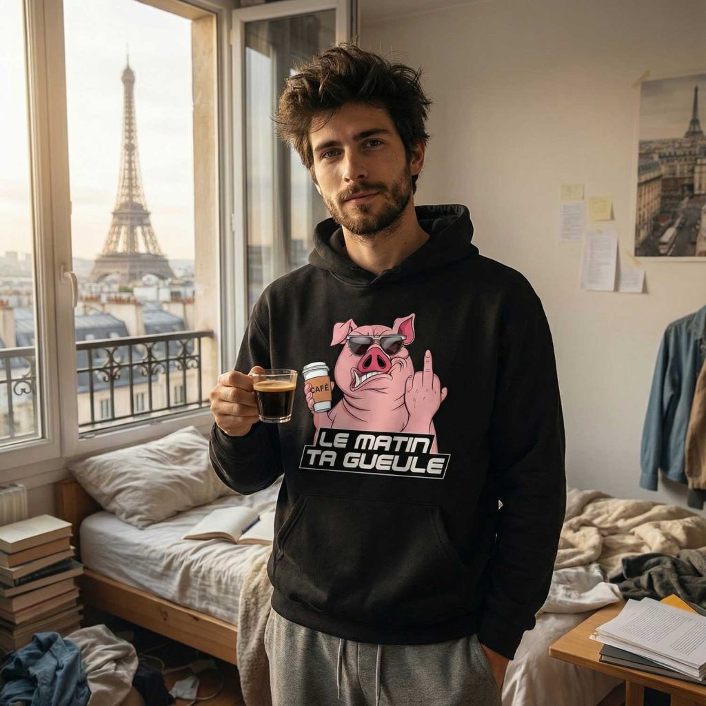 Sweat Capuche Humour, Le Matin Ta Gueule