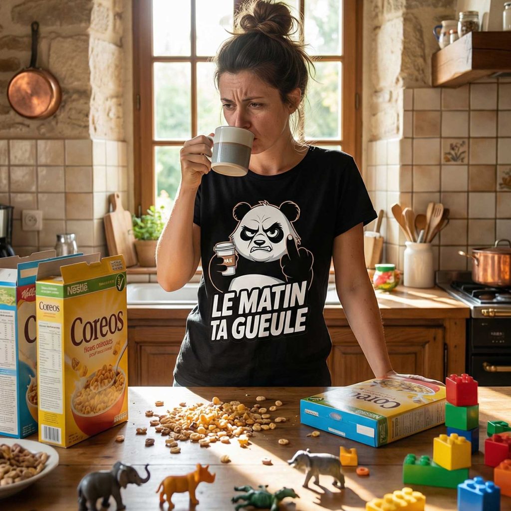 T-shirt Humour, Le Matin Ta Gueule (Panda)