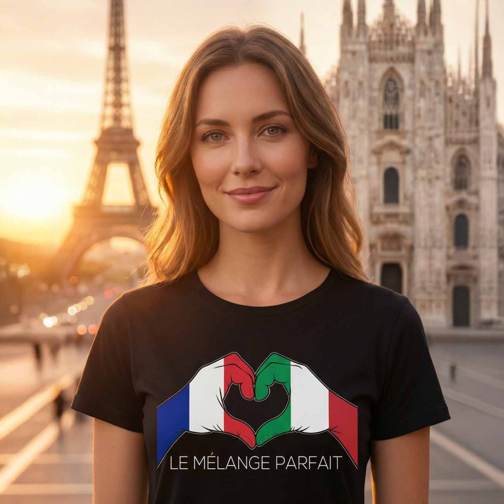 T-shirt Couple, Le Mélange Parfait (France-Italie)