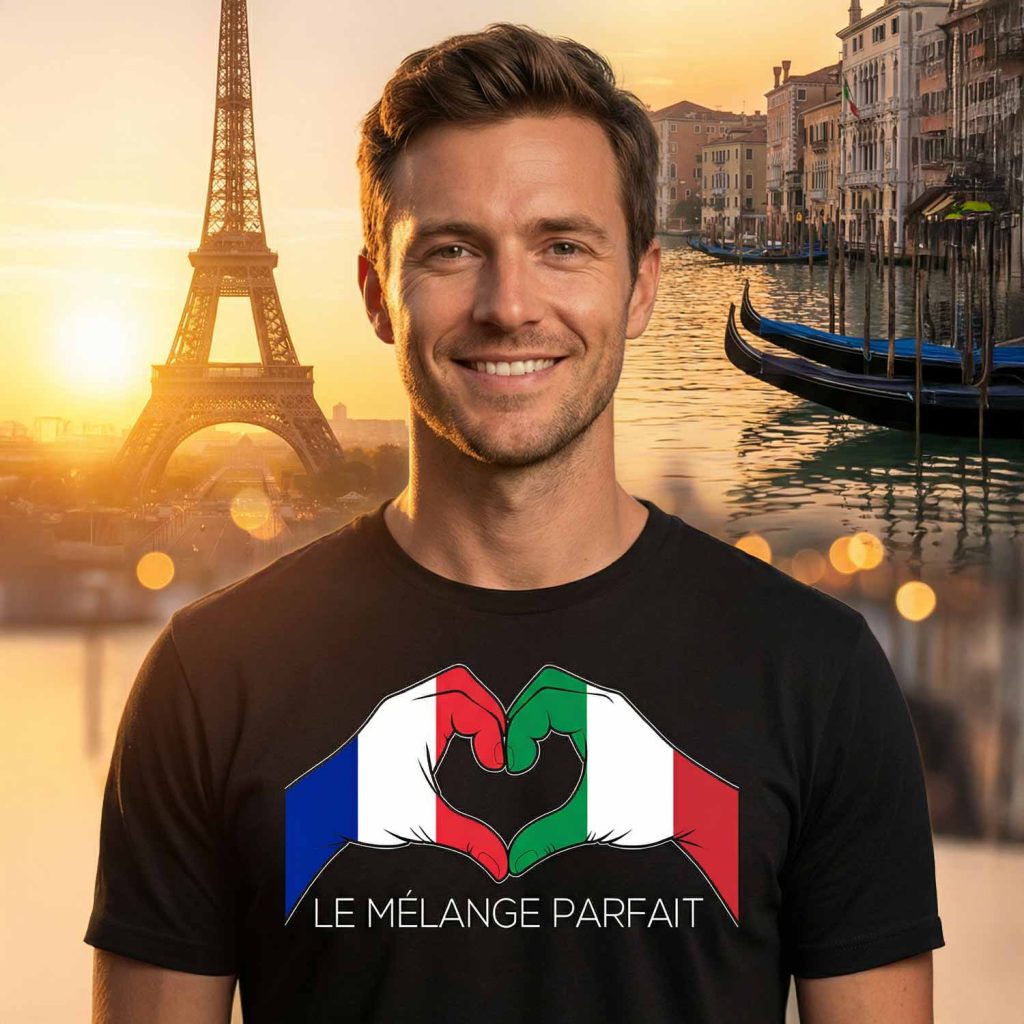T-shirt Couple, Le Mélange Parfait (France-Italie)