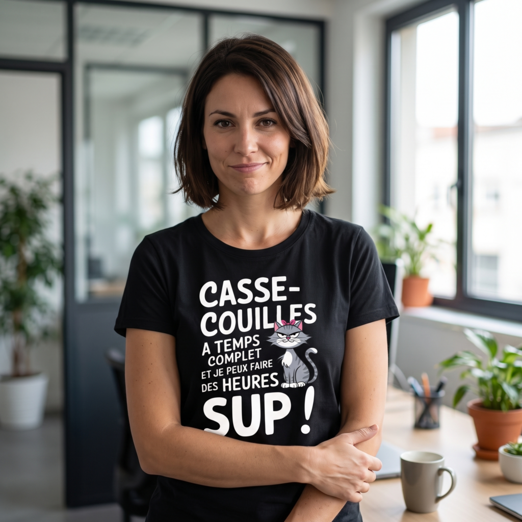 T-shirt humour bureau, Casse-Couilles À Temps Complet