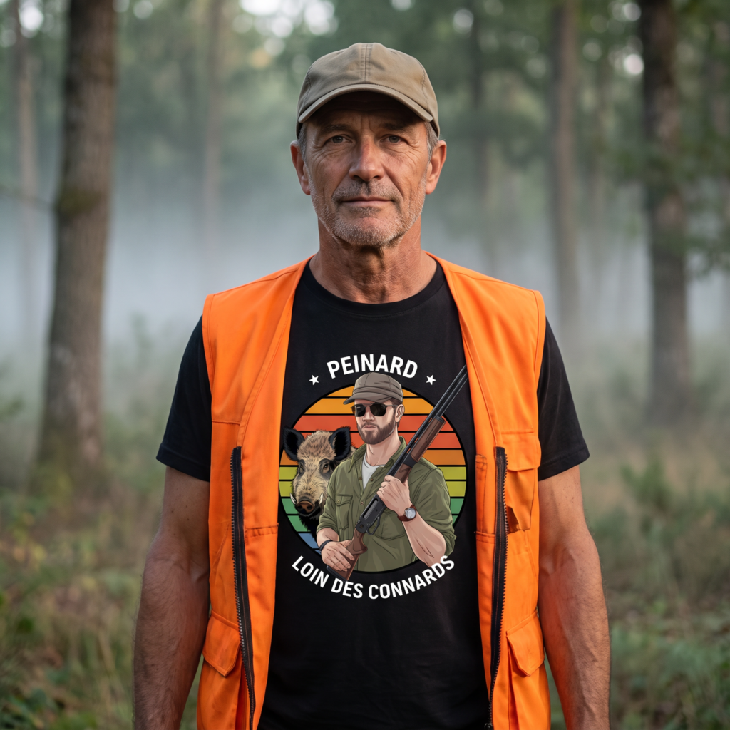 T-shirt humour chasse, Peinard Loin Des Connards