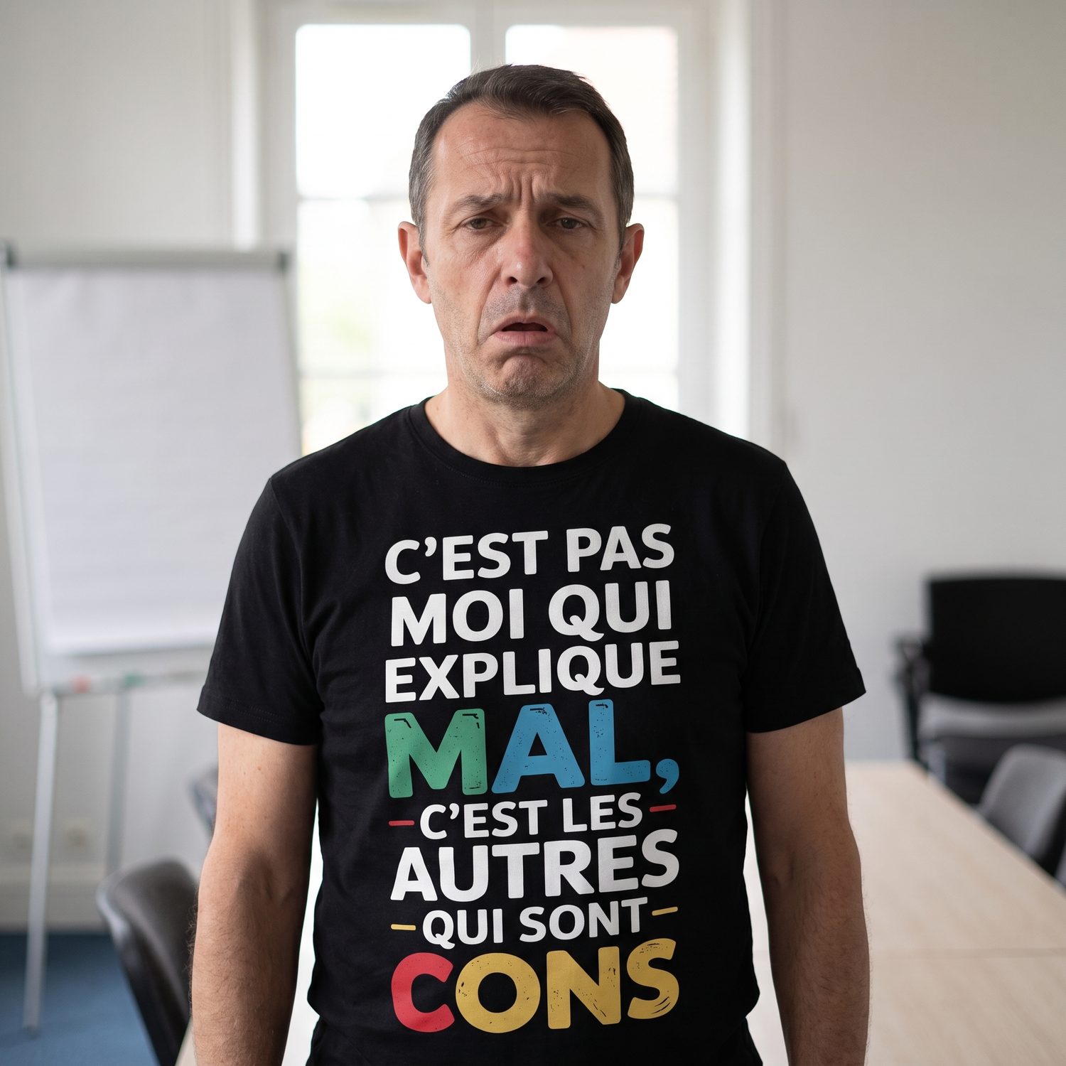 T-shirt humour cynique, C&rsquo;est Pas Moi Qui Explique Mal
