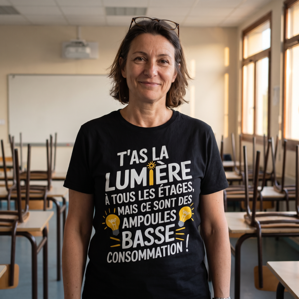 T-shirt humour sarcastique, La Lumière À Tous Les Étages