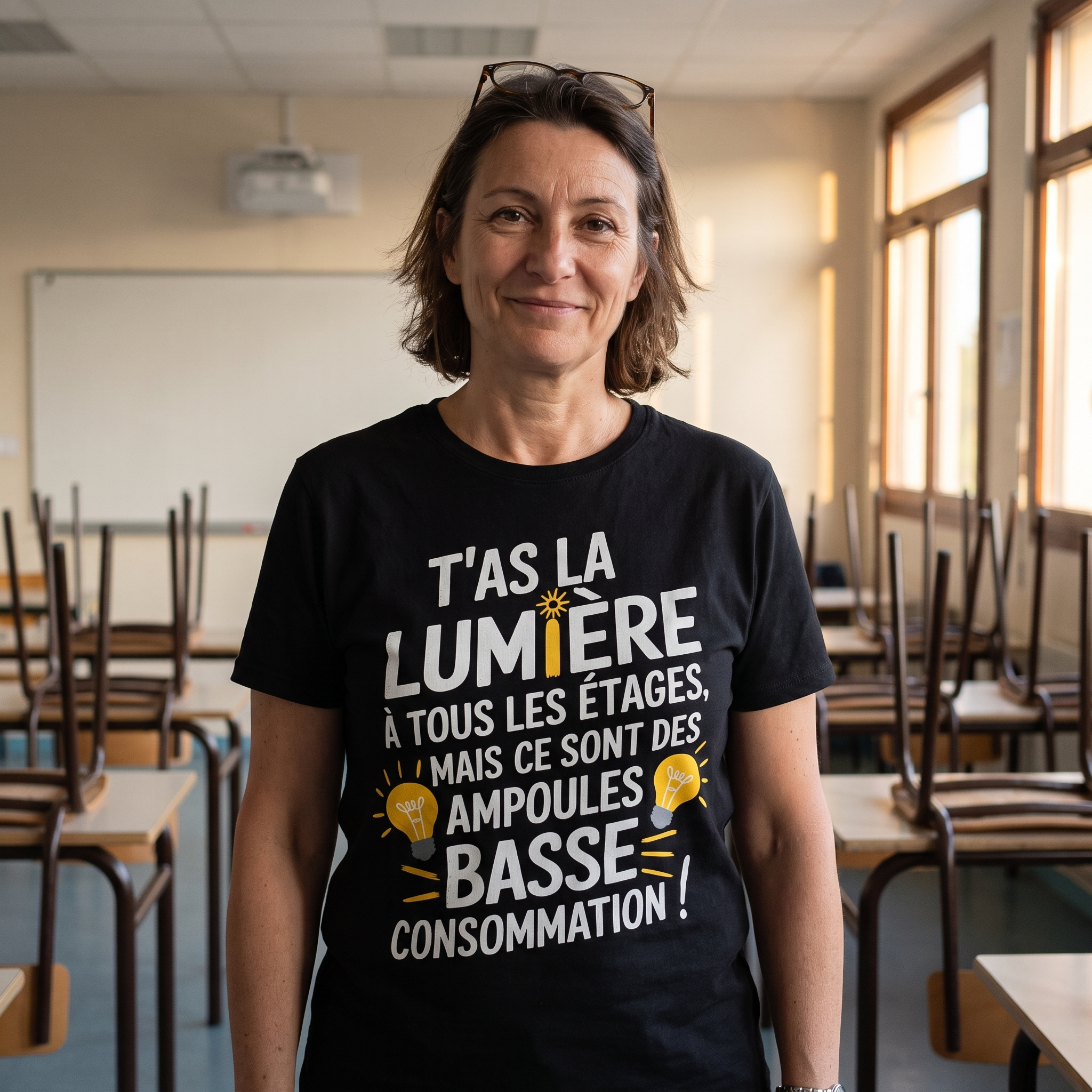 T-shirt humour sarcastique, La Lumière À Tous Les Étages
