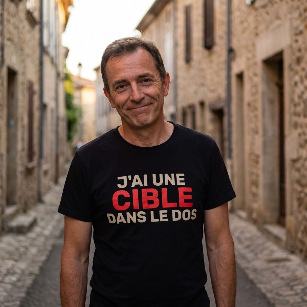 T-shirt humour tir sportif, J&rsquo;ai Une Cible Dans Le Dos