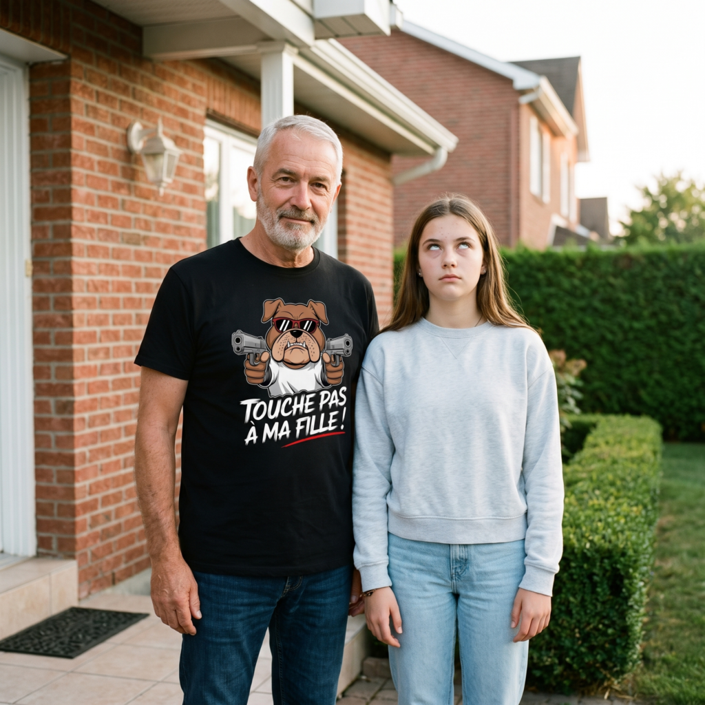 T-shirt papa protecteur, Touche Pas À Ma Fille