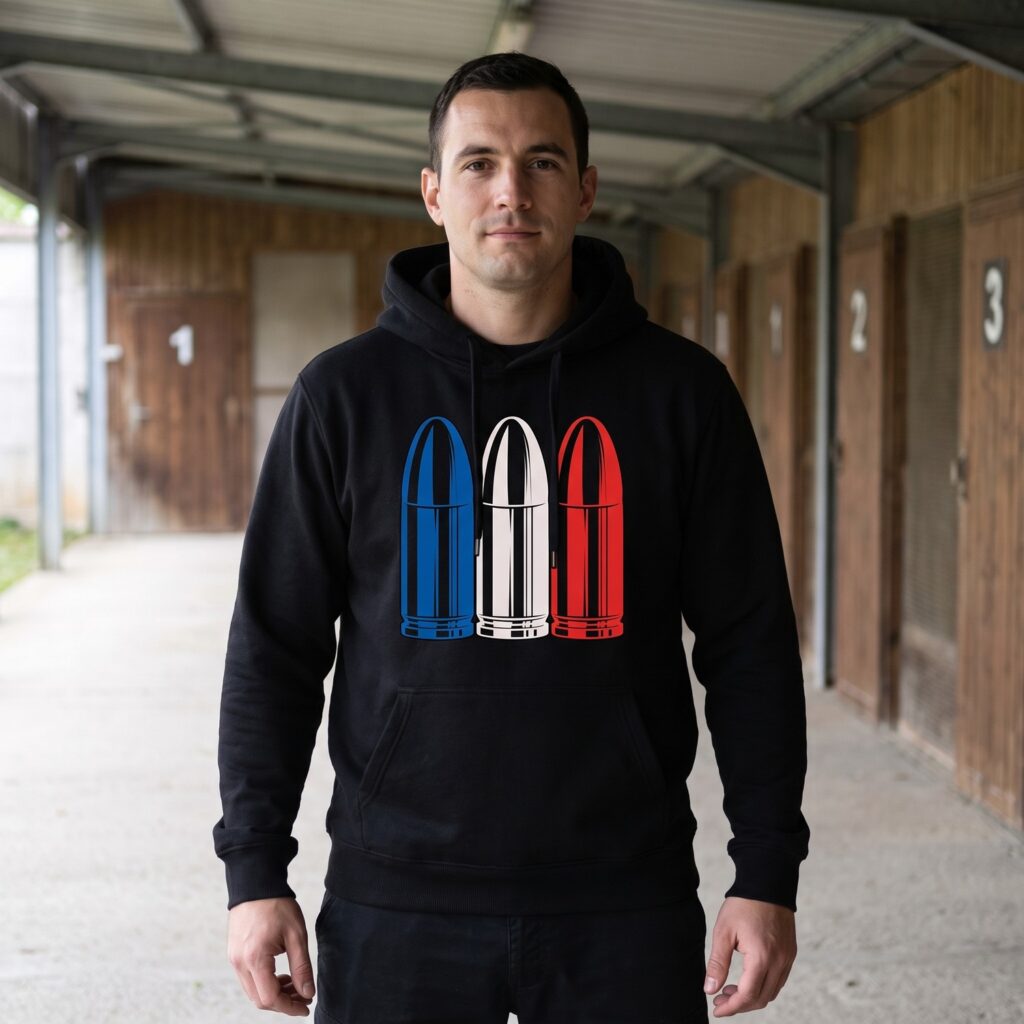 T-shirt Cartouches Bleu Blanc Rouge, 9 mm Parabellum