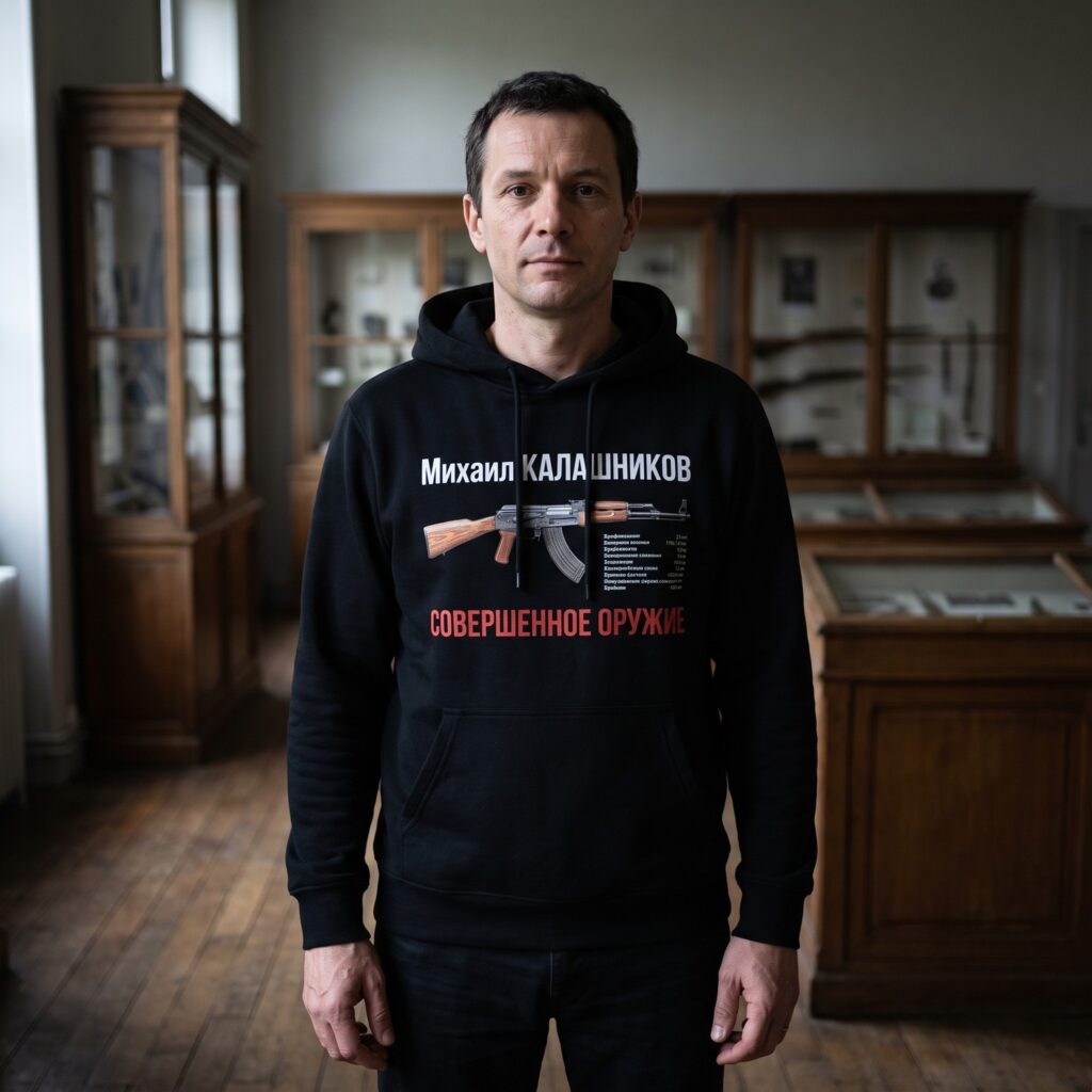 T-shirt Kalachnikov AK-47, Planche Technique En Russe