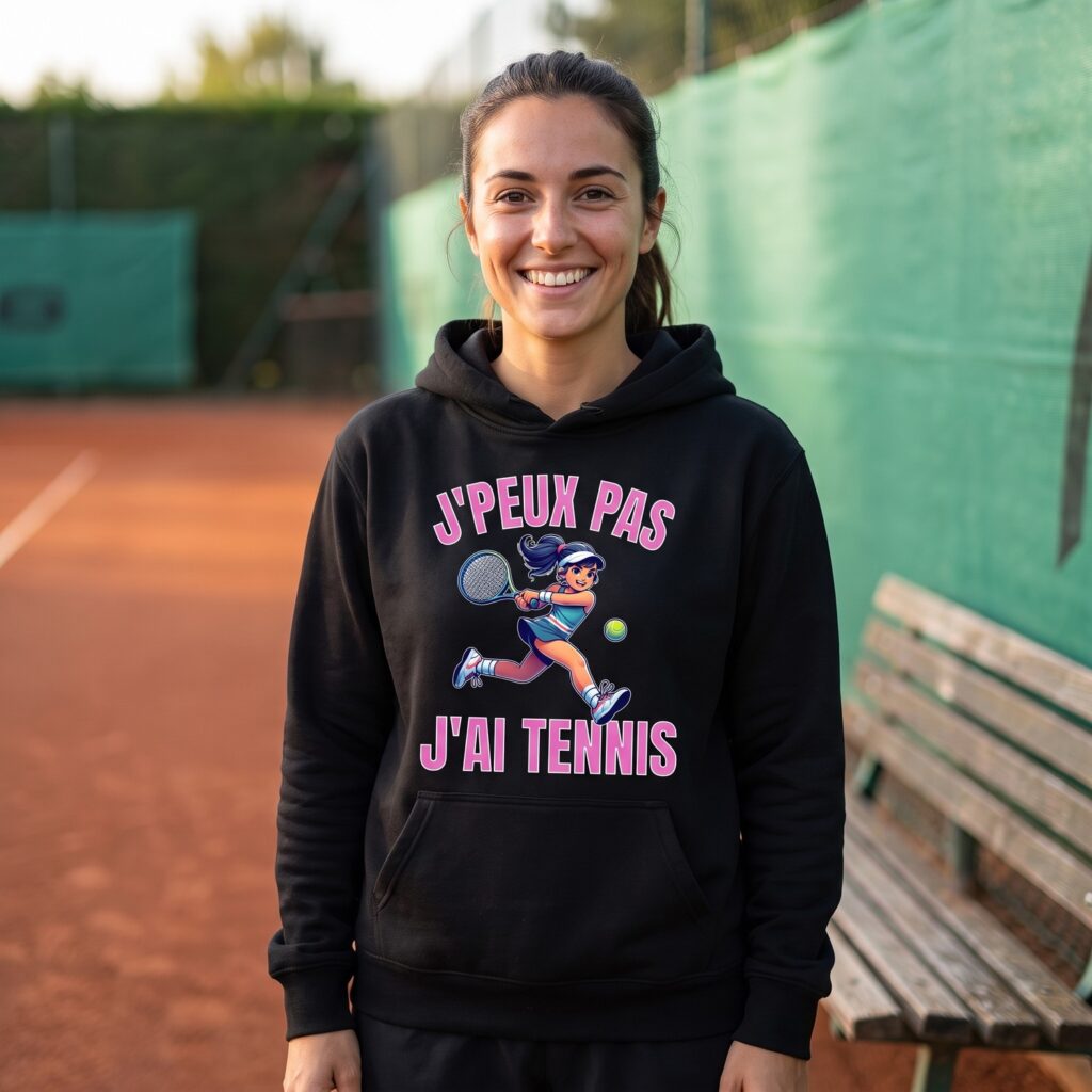 T-shirt humour tennis, Je Peux Pas J&rsquo;Ai Tennis