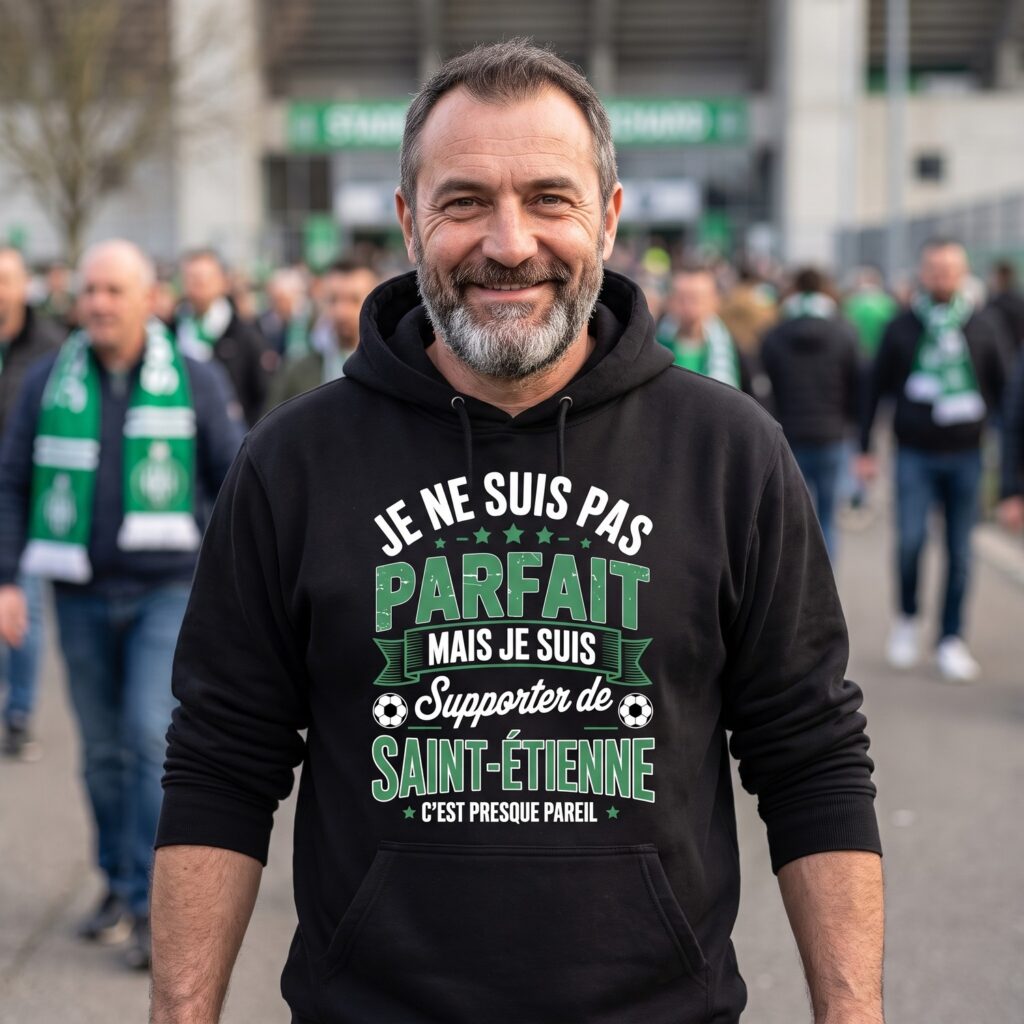 T-shirt Supporter De Saint-Étienne, Je Ne Suis Pas Parfait
