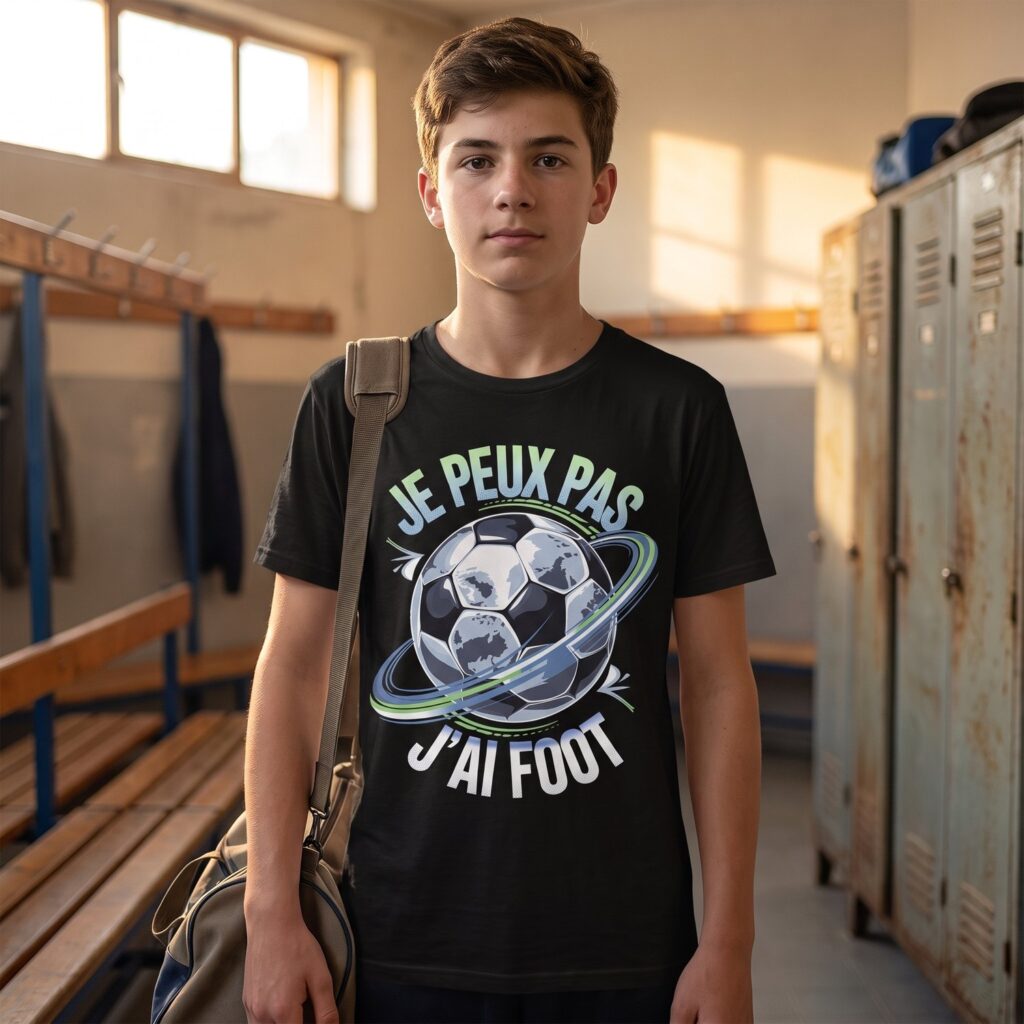 T-shirt Football, Ballon Planète, Je Peux Pas J&rsquo;Ai Foot