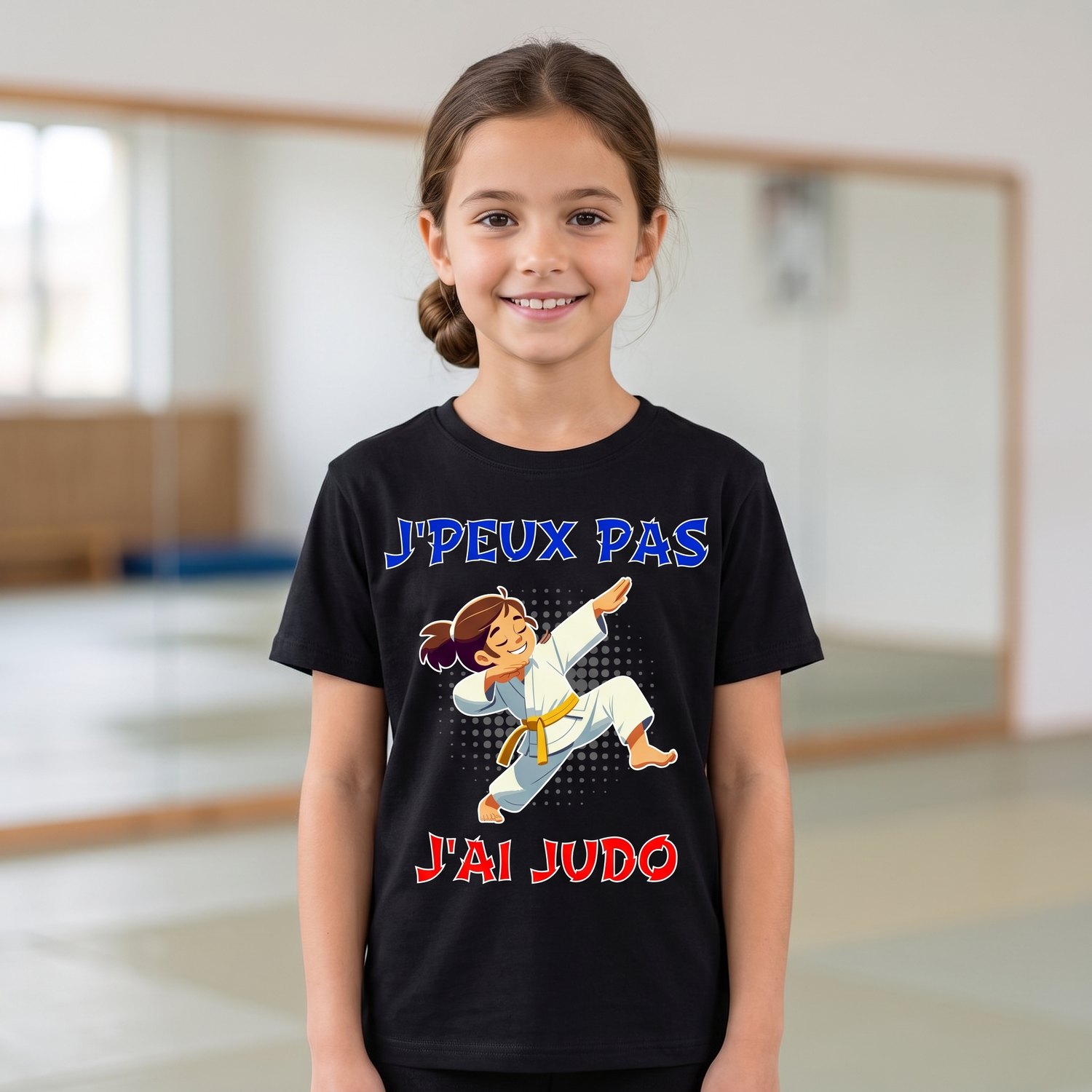 T-shirt Judo Fille, J&rsquo;Peux Pas J&rsquo;Ai Judo, Ceinture Jaune