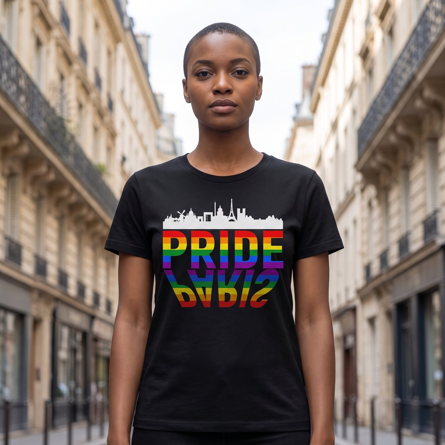 T-shirt Pride Paris, Drapeau Arc-en-Ciel