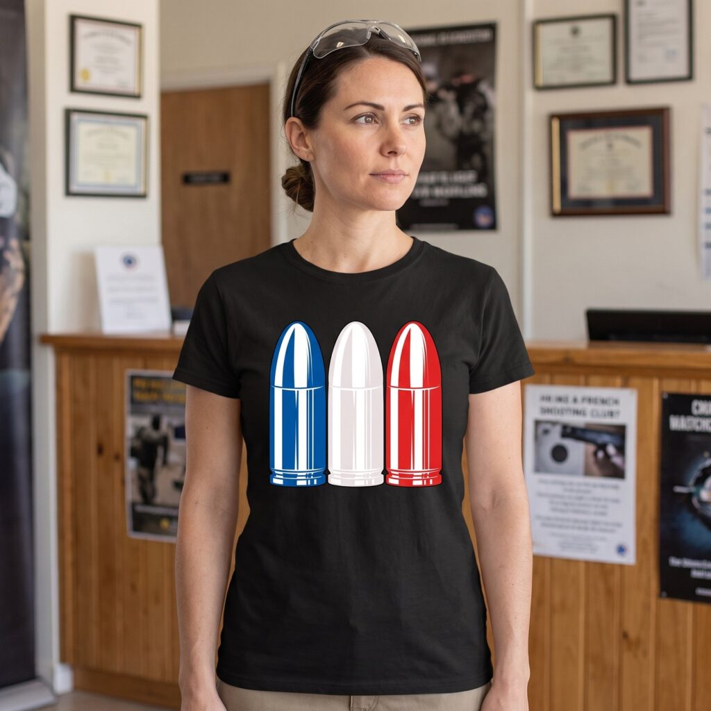 T-shirt Cartouches Bleu Blanc Rouge, 9 mm Parabellum