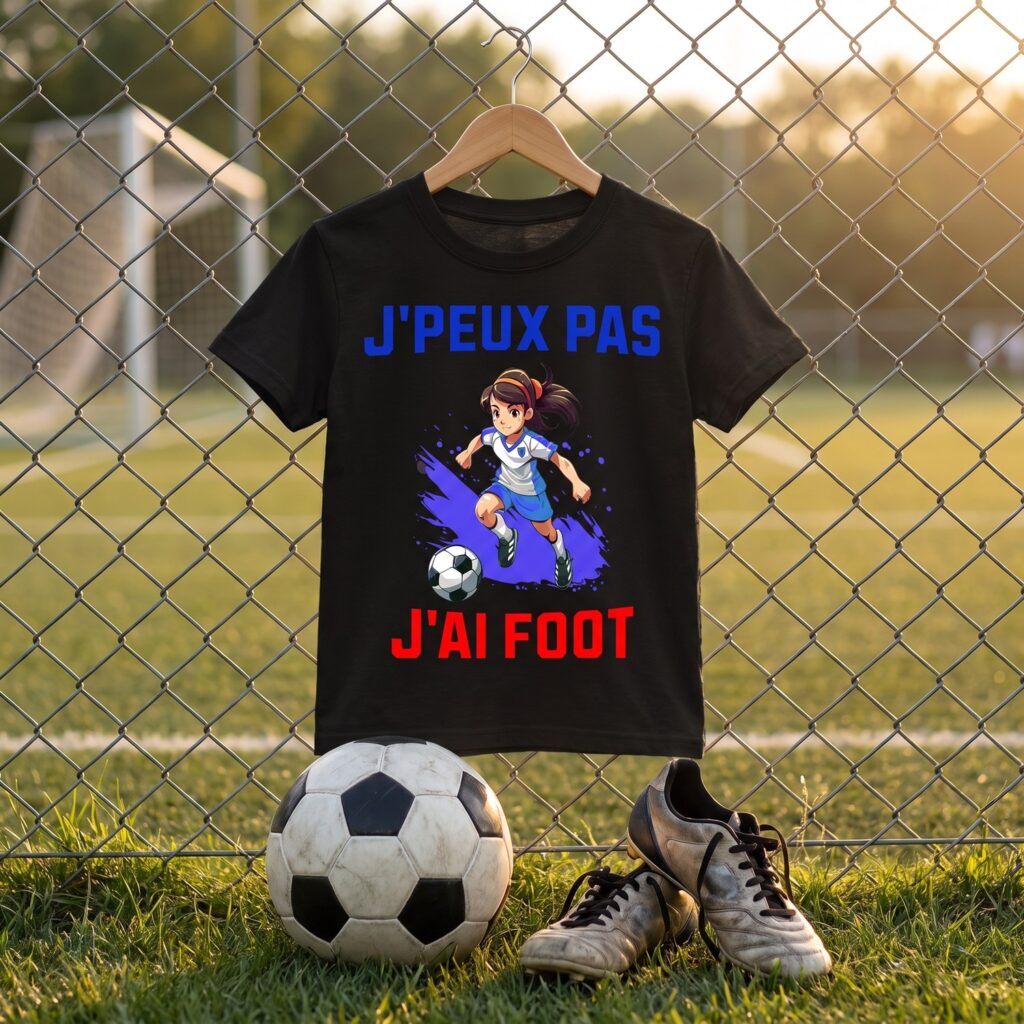 T-shirt Foot Fille Manga, J&rsquo;Peux Pas J&rsquo;Ai Foot