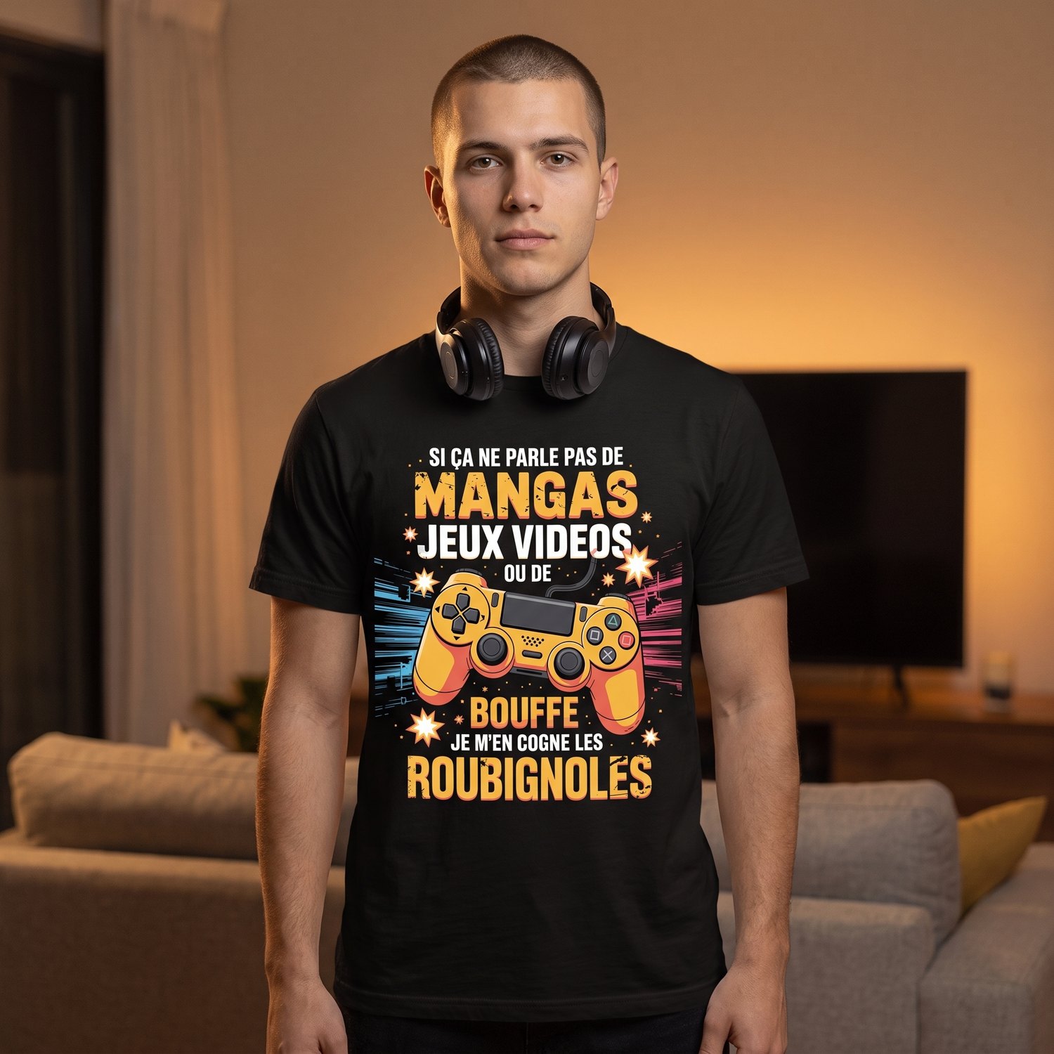 T-shirt Gamer, Mangas Jeux Vidéos Ou Bouffe