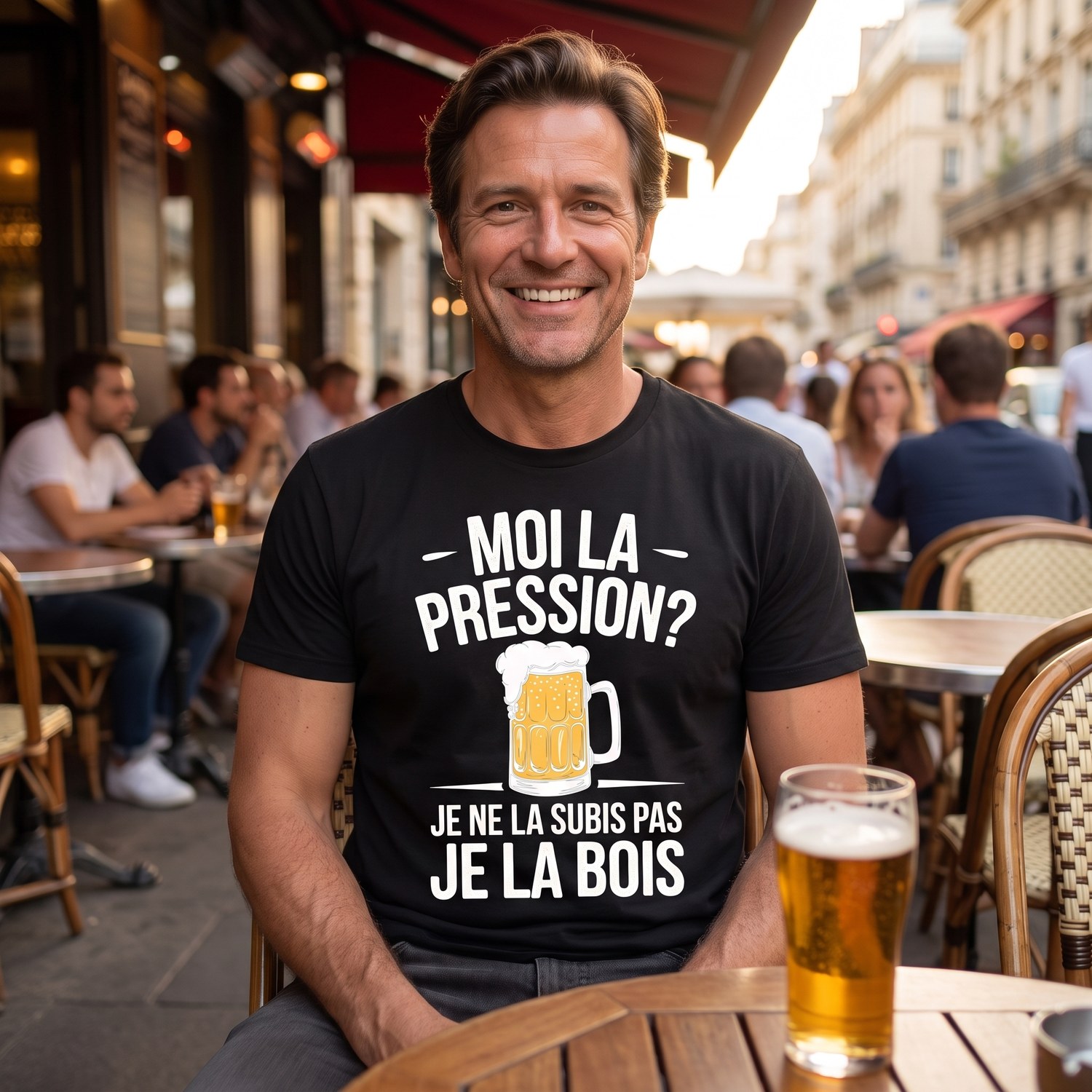 T-shirt Humour Bière, La Pression Je Ne La Subis Pas Je La Bois