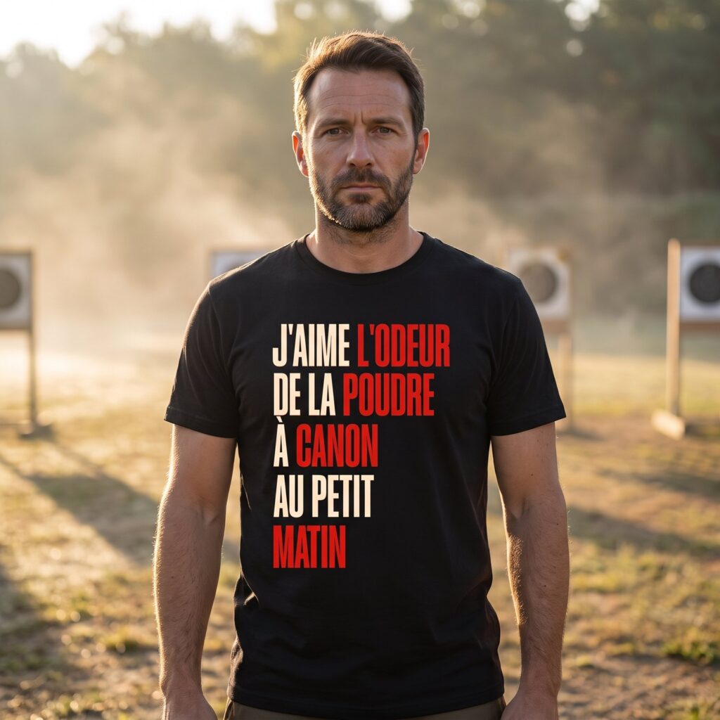 T-shirt J&rsquo;Aime L&rsquo;Odeur De La Poudre Au Petit Matin