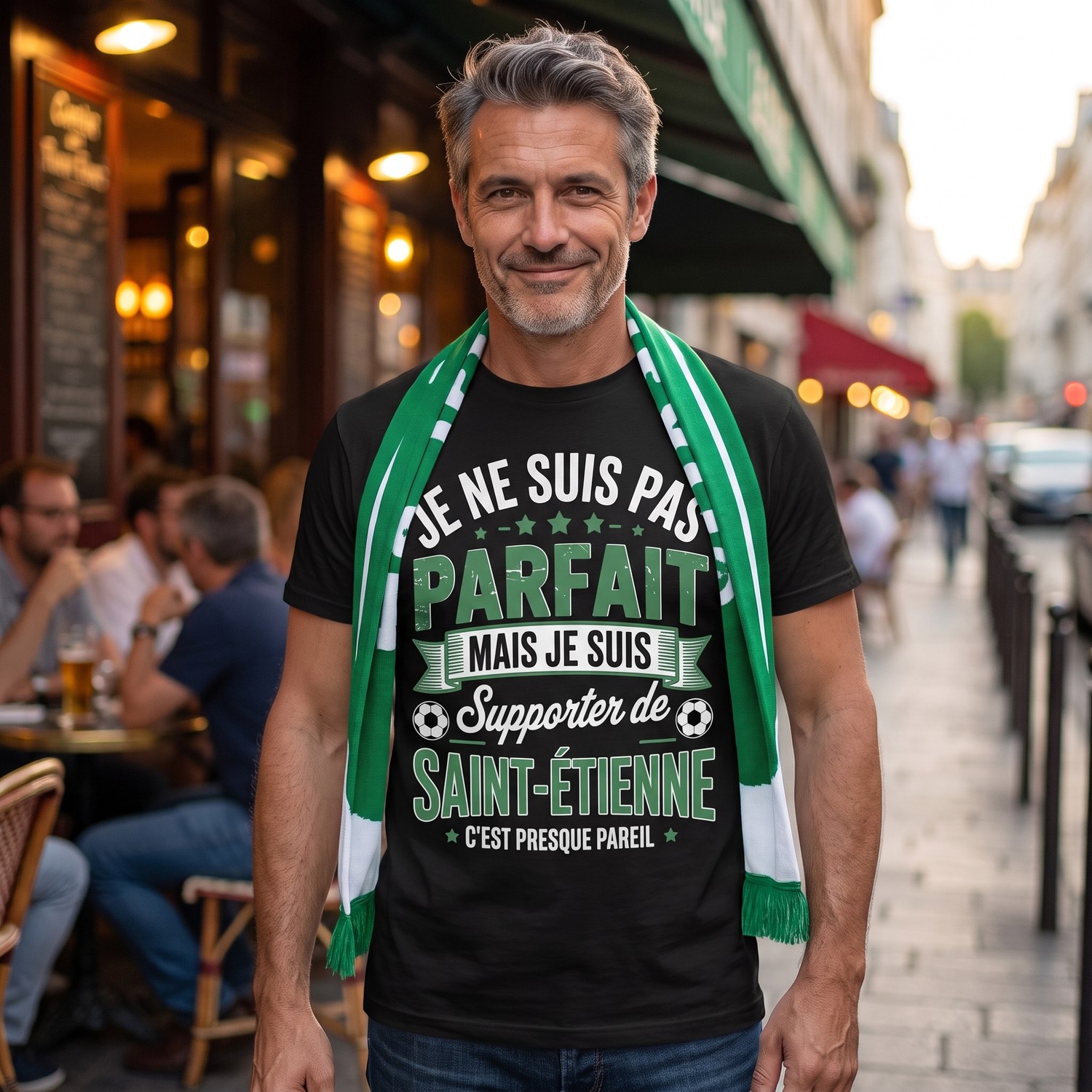 T-shirt Supporter De Saint-Étienne, Je Ne Suis Pas Parfait