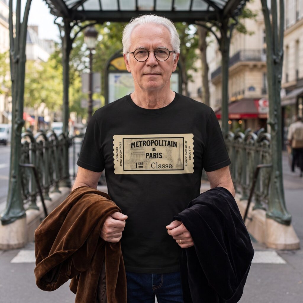 T-shirt Ticket De Métro Parisien, Métropolitain 1ère Classe