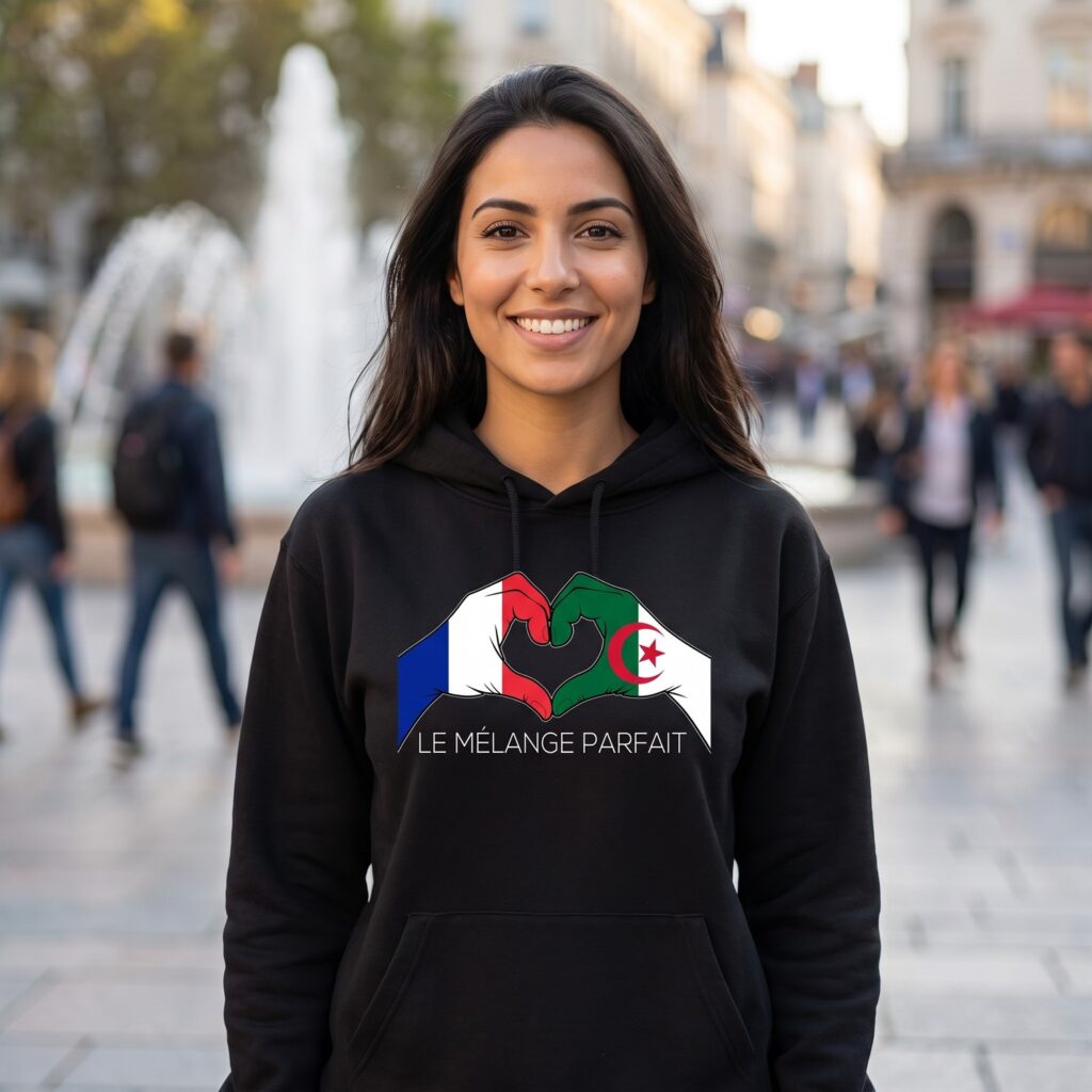 T-shirt France Algérie, Le Mélange Parfait, Mains En Cœur