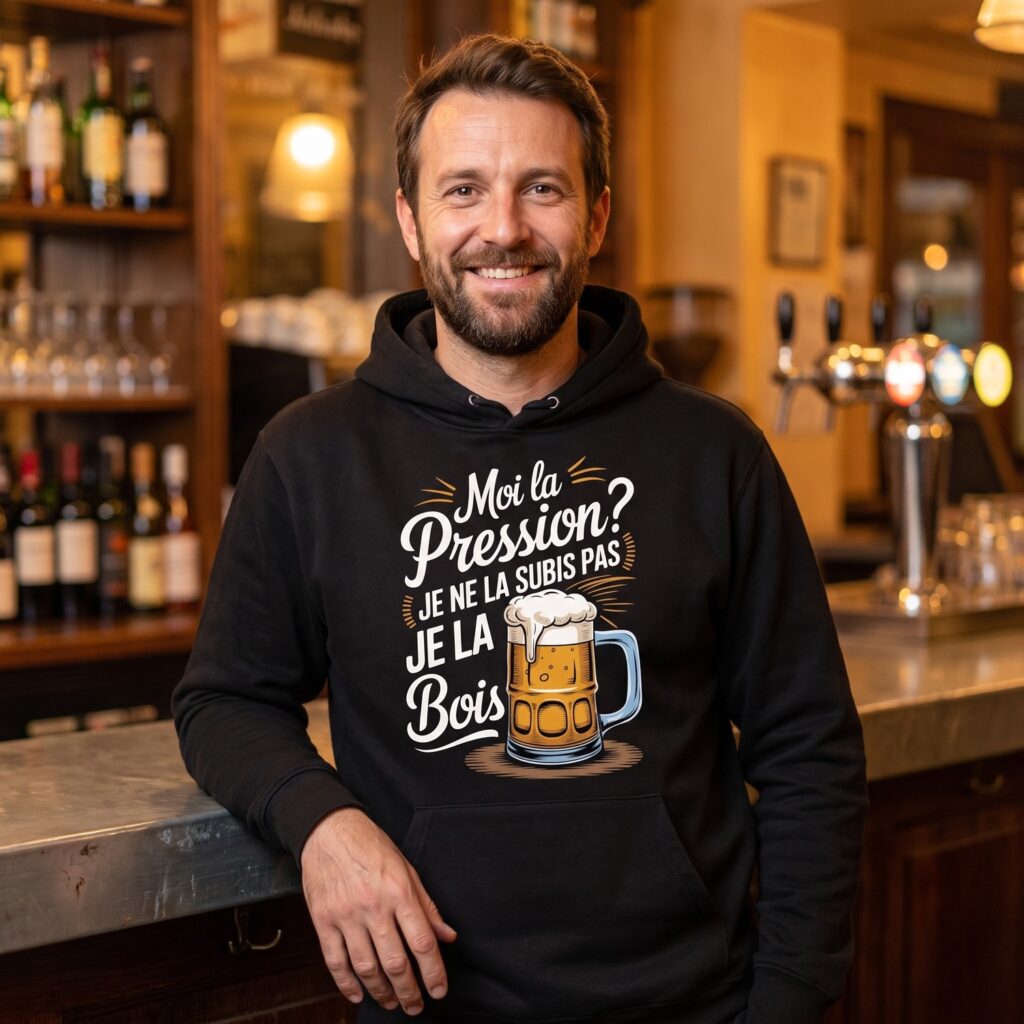 T-shirt Humour, La Pression Je Ne La Subis Pas Je La Bois